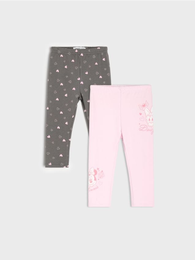 Sinsay - Set 2 colanți din bumbac Minnie Mouse - negru-antracit