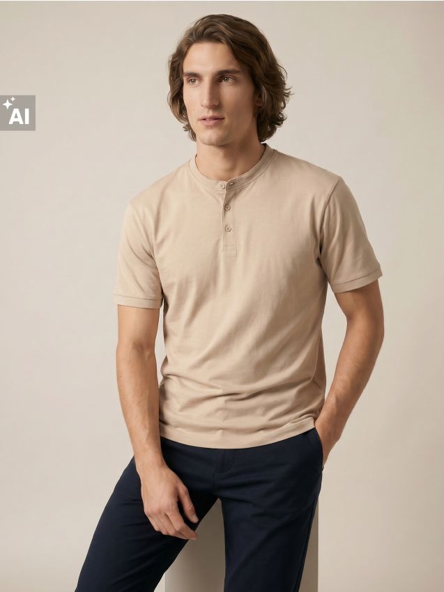 Sinsay - Tricou polo din bumbac - bej
