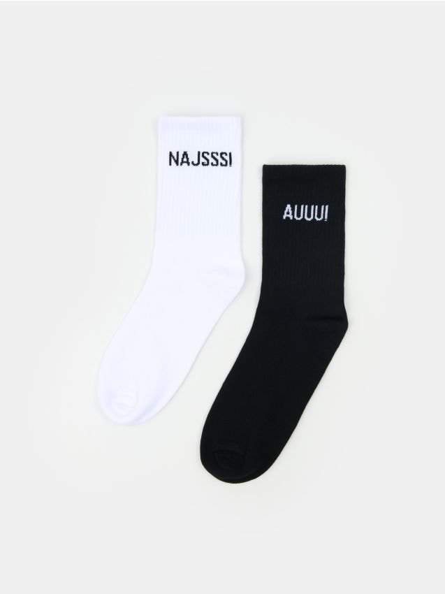 Sinsay - Długie skarpetki 2 pack - wielobarwny