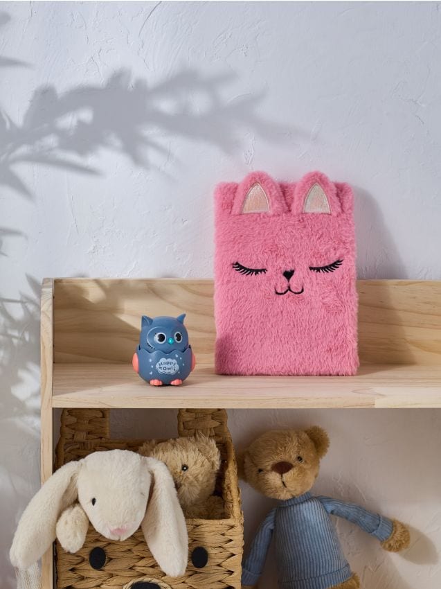 Sinsay - Caiet plușat cu motiv iepuraș - roz