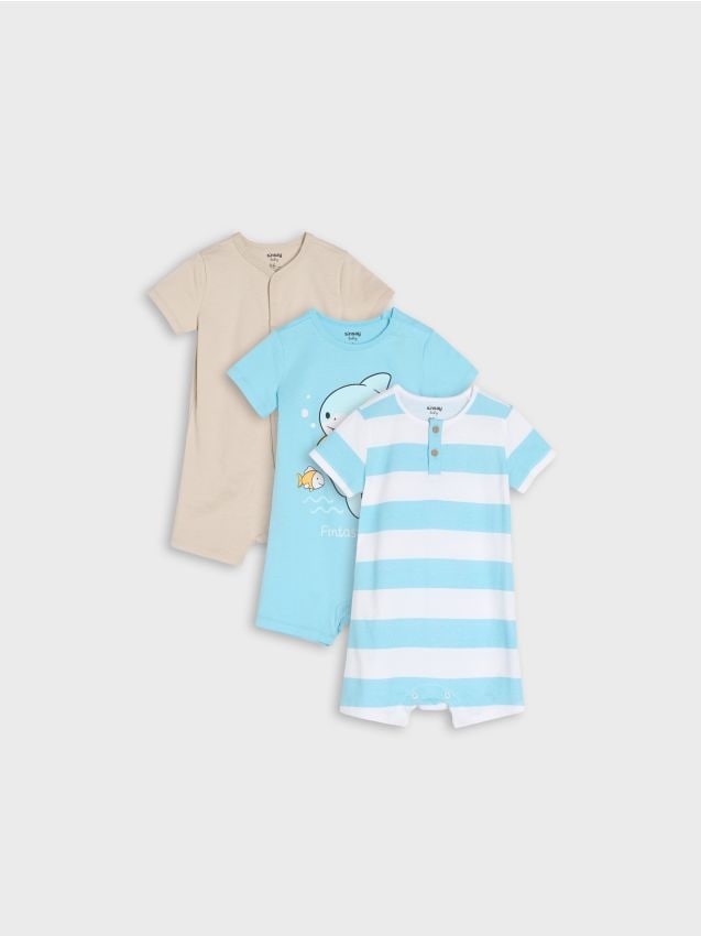 Sinsay - Salopete din bumbac 3 pack - crem