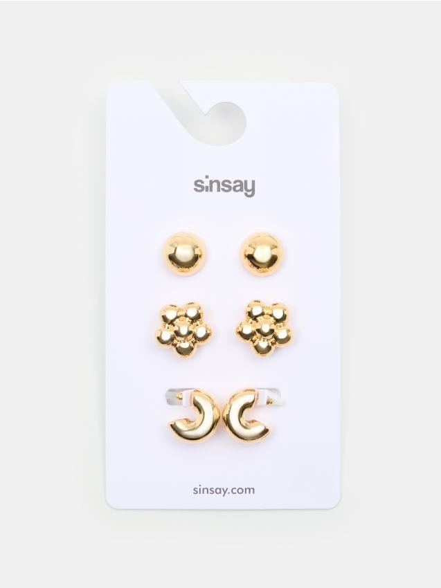 Sinsay - Set de 3 perechi de cercei - auriu