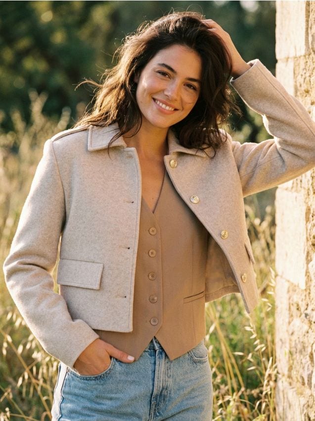 Sinsay - Jachetă scurtă - bej