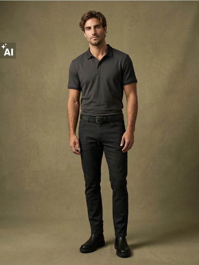 Sinsay - Tricou polo din bumbac - albastru metalizat