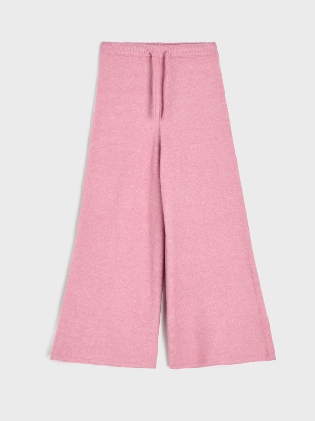 Sinsay - Pantaloni wide leg - roz-pudră