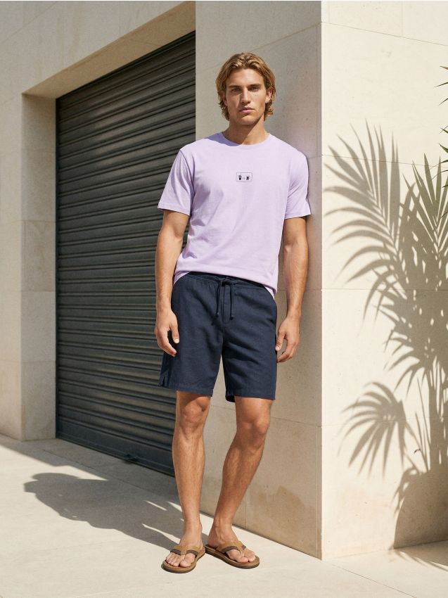 Sinsay - Tricou din bumbac cu imprimeu de băuturi - lavand