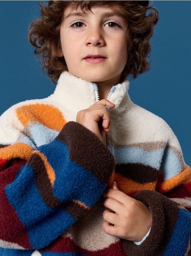 Sinsay - Bluză half-zip căptușită cu model abstract - multicolor