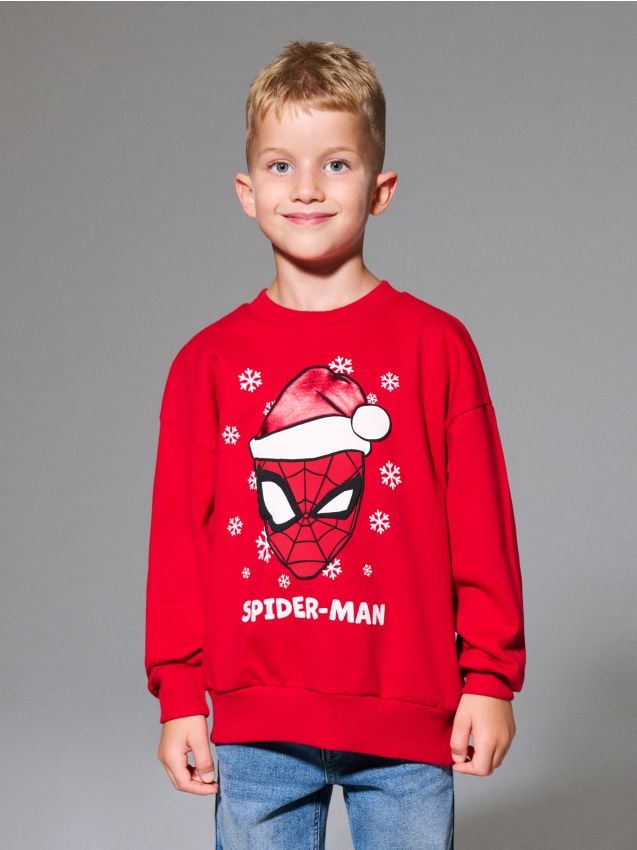 Sinsay - Bluză crewneck cu imprimeu Spider-Man - roșu
