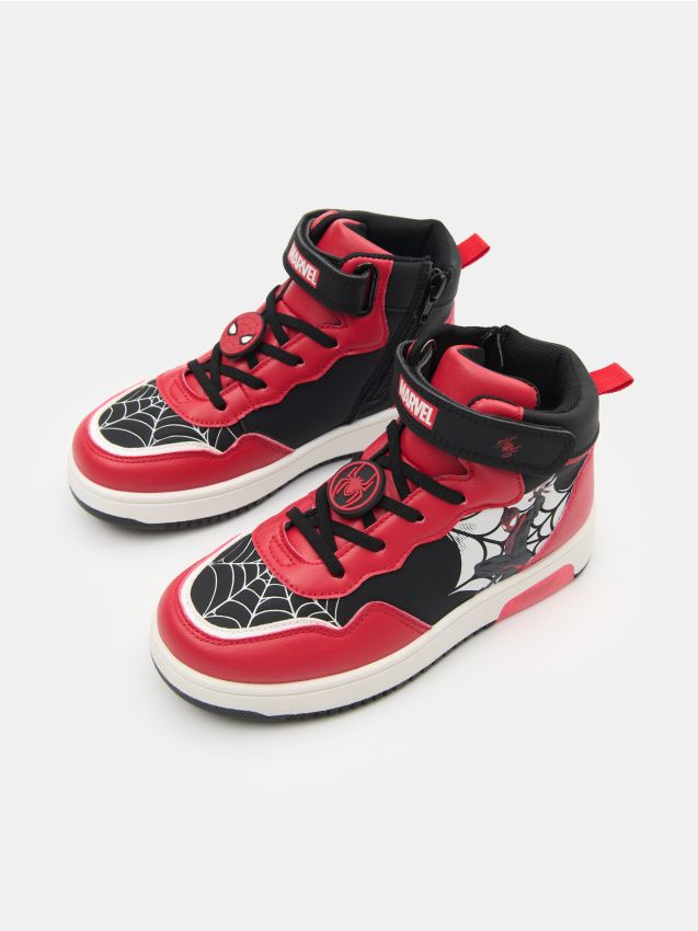 Sinsay - Adidași înalți Spider-Man cu lumină LED și motiv de pânză de păianjen - multicolor