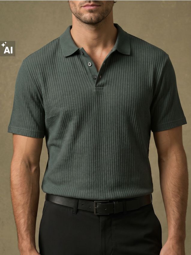 Sinsay - Tricou polo din bumbac - albastru-verzui