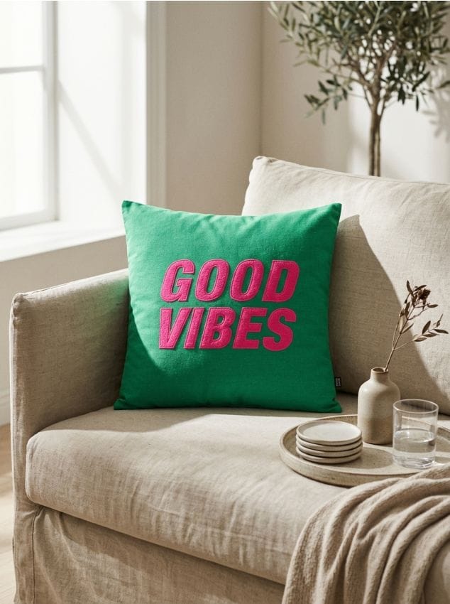 Sinsay - Pernă cu inscripție - verde