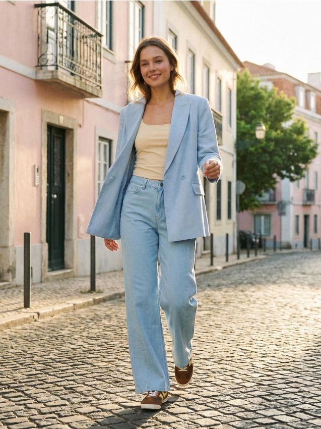 Sinsay - Top cu bretele subțiri - galben-pal