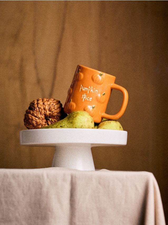 Sinsay - Cană ceramică cu motiv de dovleac - portocaliu