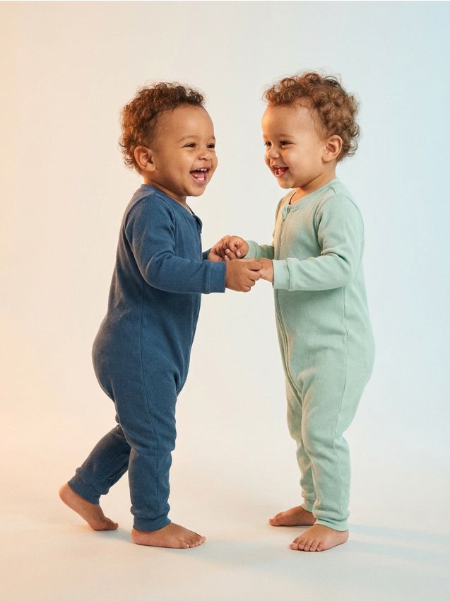 Sinsay - Set de 2 salopete din bumbac - mid blue