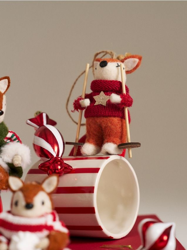 Sinsay - Vianočná dekorácia v tvare líšky - bordová