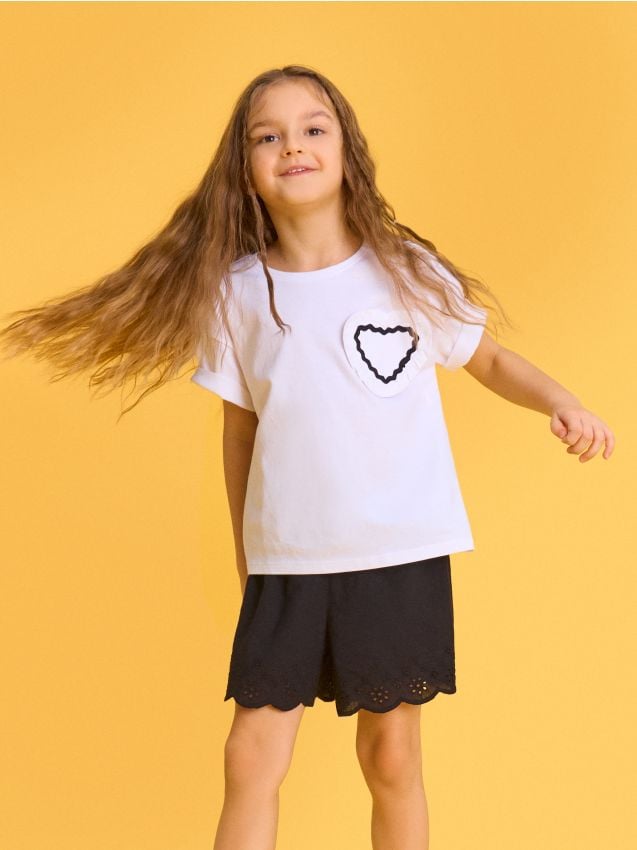 Sinsay - Tricou din bumbac cu aplicație 3D - alb