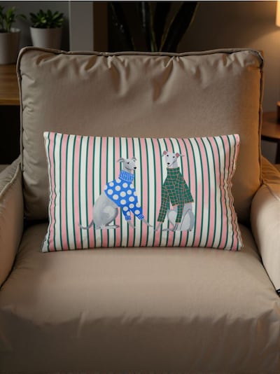 Dekoratiivne padi koera motiiviga