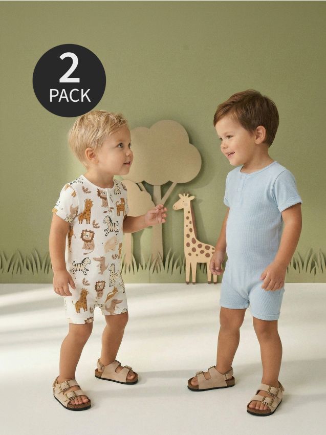 Sinsay - Salopetă din bumbac 2 pack - crem