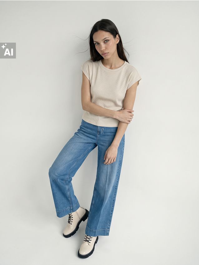 Sinsay - Tricou cu sclipici și viscoză - argintiu