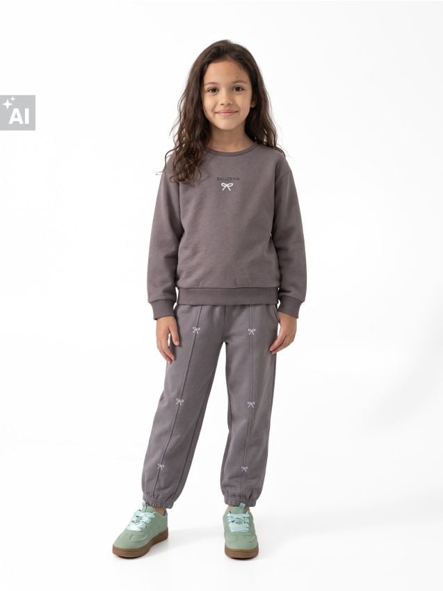 Sinsay - Pantaloni din bumbac jogger - gri-închis