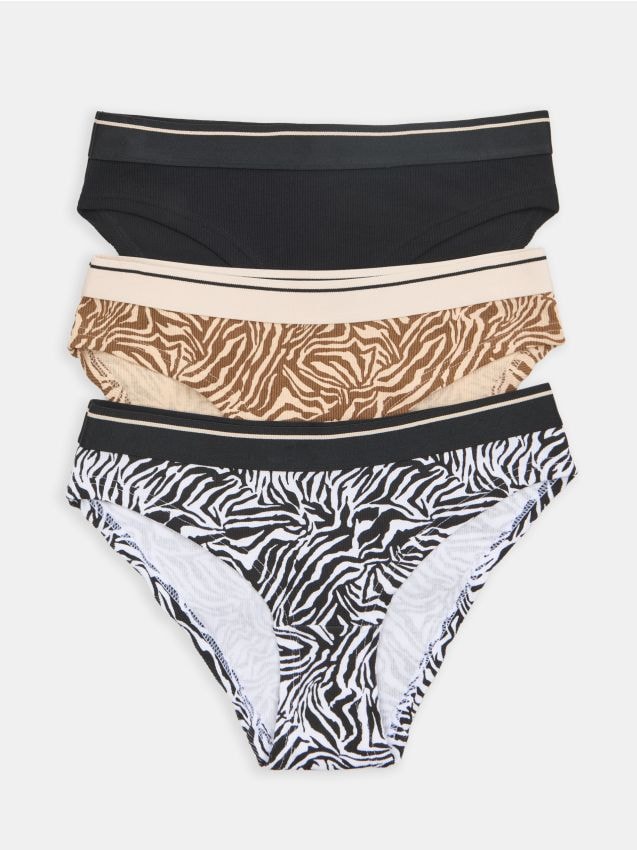 Sinsay - Bawełniane figi 3 pack - wielobarwny