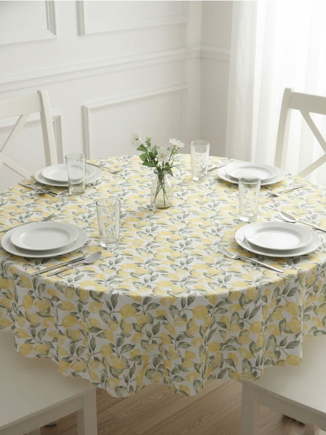 Sinsay - Față de masă rotundă cu motiv de lămâi - chihlimbariu
