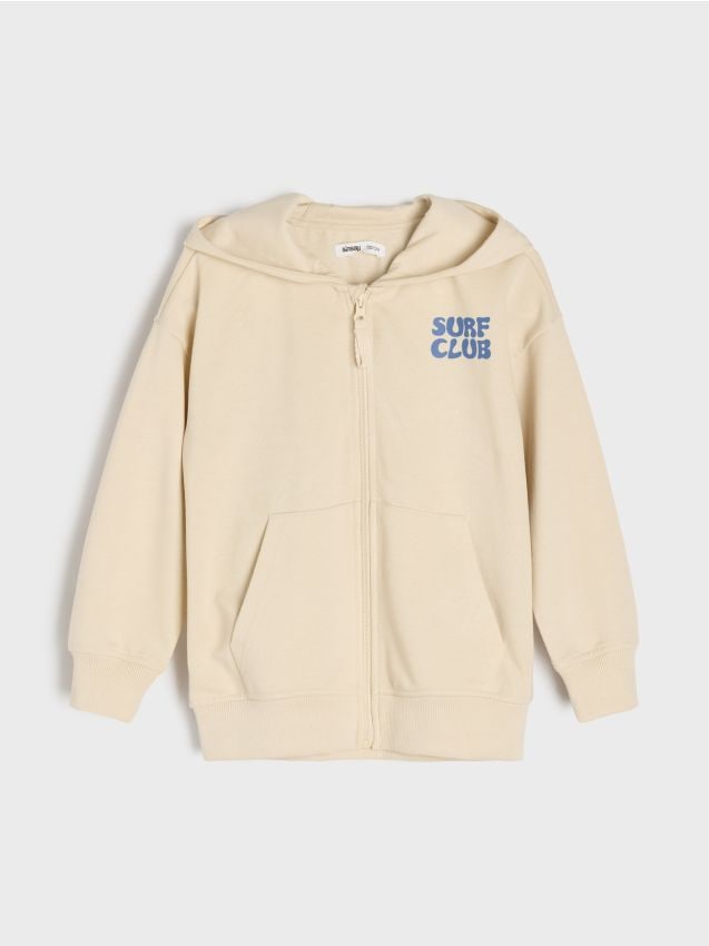 Sinsay - Hanorac cu glugă și fermoar - bej