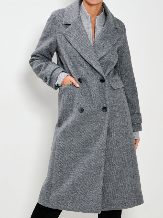Cappotto doppiopetto dal design classico - grigio chiaro