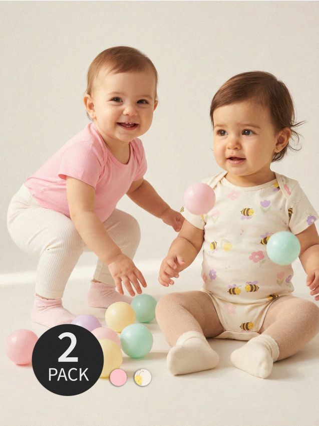 Sinsay - Body cu motiv de albine 2 pack - crem