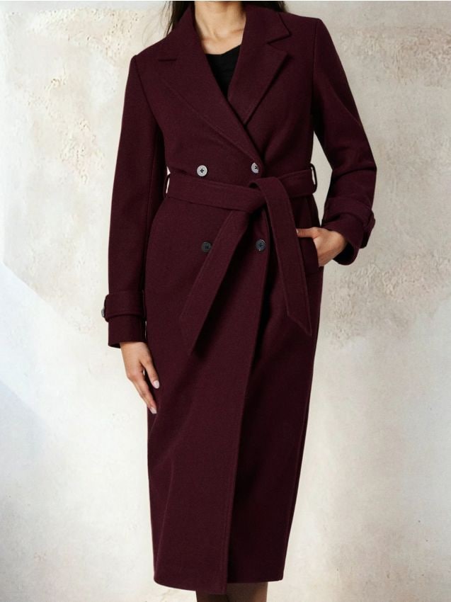 Sinsay - Dvojradový kabát - karmínová