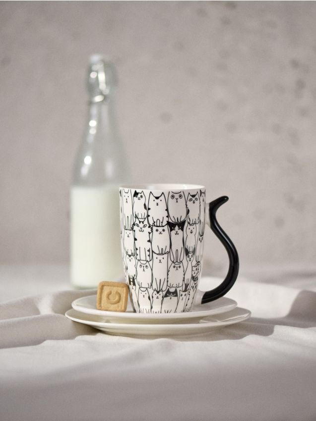 Sinsay - Cană ceramică cu motiv de pasăre - multicolor