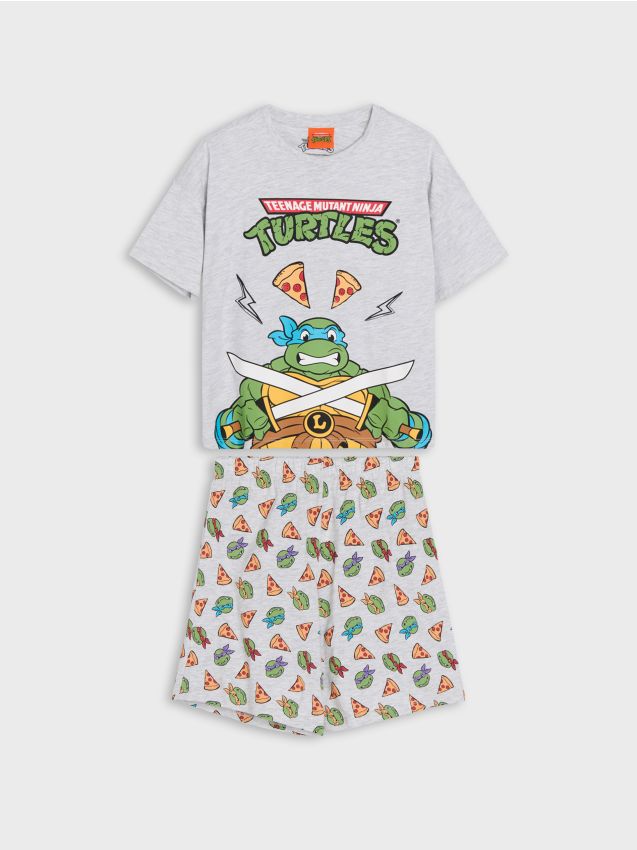 Sinsay - Bawełniana piżama dwuczęściowa Teenage Mutant Ninja Turtles - szary