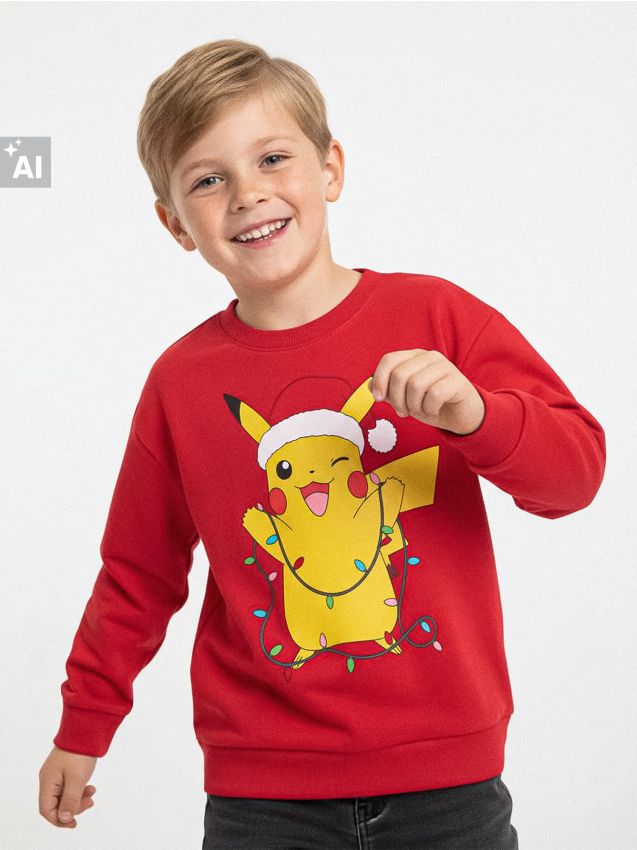 Sinsay - Bluză sport cu imprimeu Pokemon - roșu