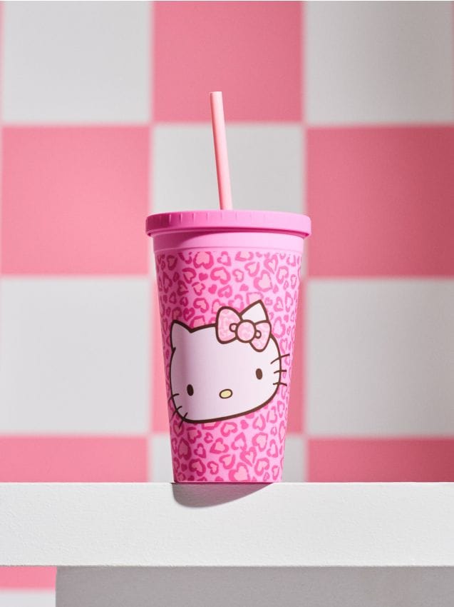 Skodelica za večkratno uporabo s slamico Hello Kitty - SINSAY
