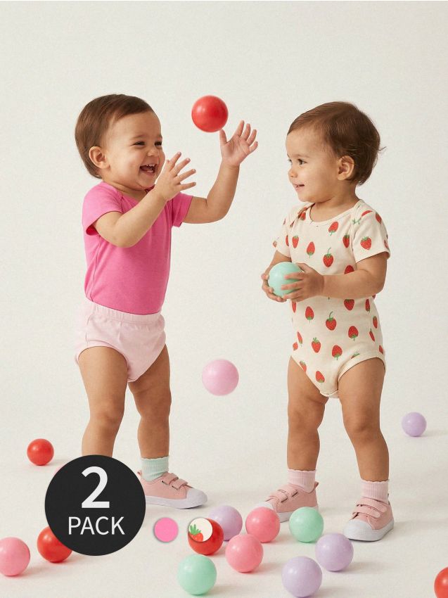 Sinsay - Set 2 body-uri din bumbac - crem