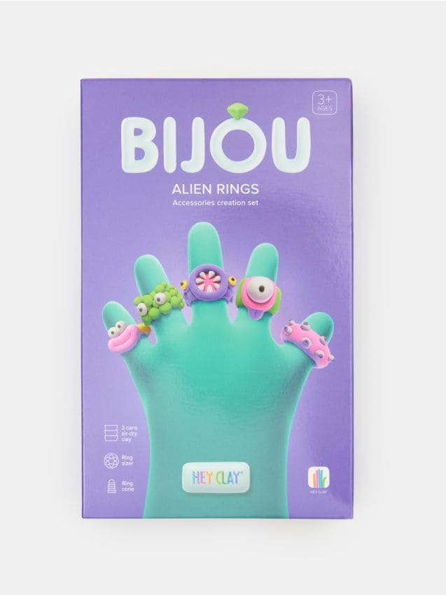 Sinsay - Hey Clay Bijou Alien rings súprava na výrobu prsteňov - viacfarebná