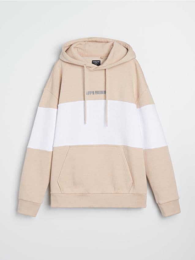 Sinsay - Bluza colorblock - beżowy