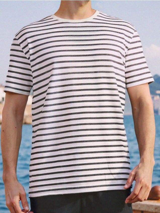 Sinsay - Tricou în dungi - crem