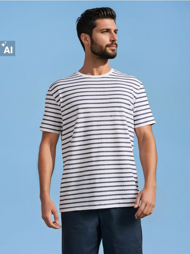 Sinsay - Tricou în dungi - crem