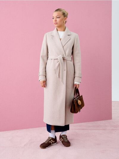 Mantel mit Bindegürtel