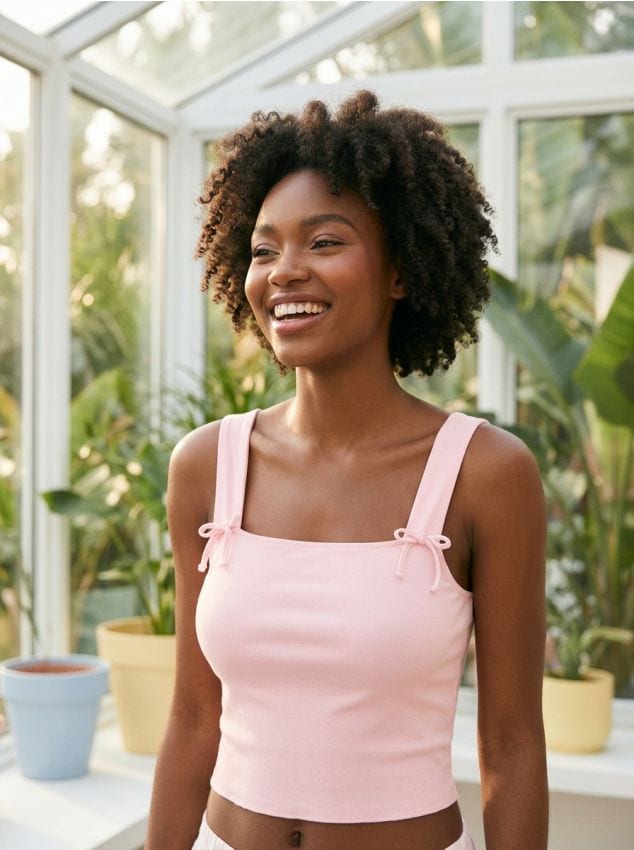 Sinsay - Top na ramiączkach - różowy