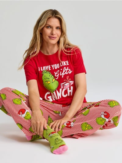 Dvodelna bombažna pižama Grinch