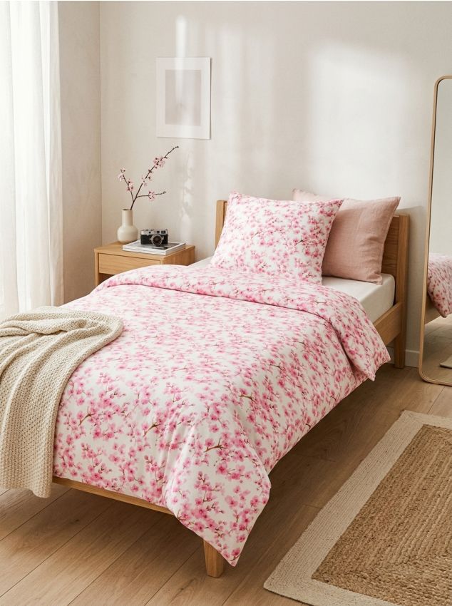 Sinsay - Set de lenjerie de pat cu motiv floral - roz