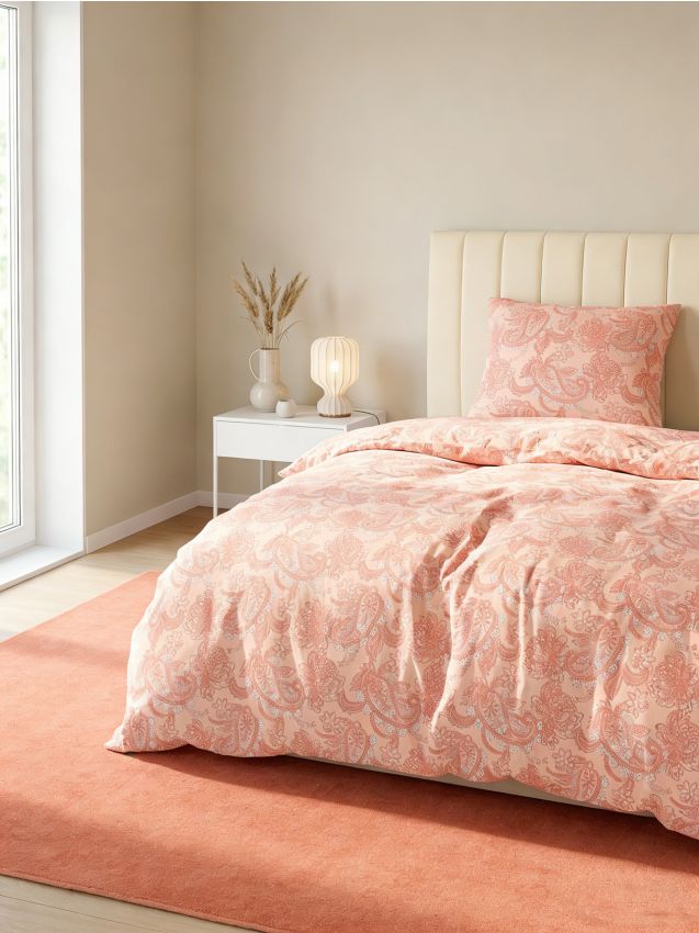 Sinsay - Set de lenjerie de pat cu motiv floral - corai