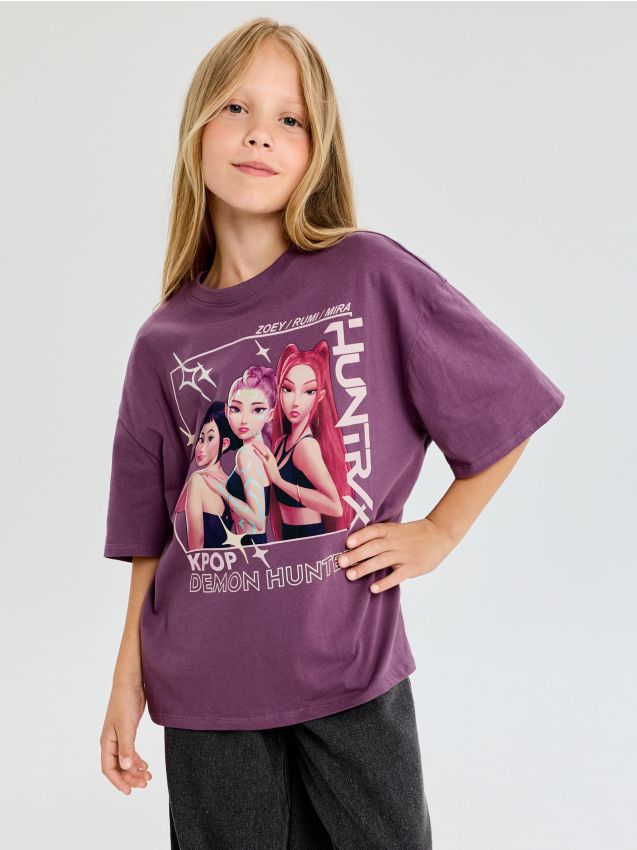 Sinsay - Tricou din bumbac K-Pop Demon Hunters - mov