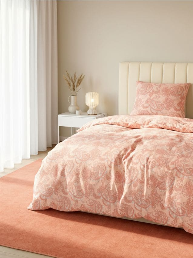 Sinsay - Set de lenjerie de pat cu motiv floral - corai
