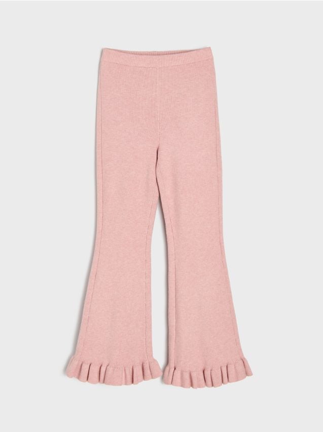 Sinsay - Pantaloni flare cu viscoză - roz