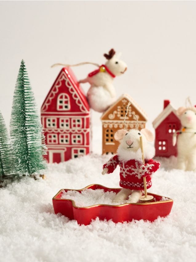 Sinsay - Vianočná dekorácia v tvare myši - červená