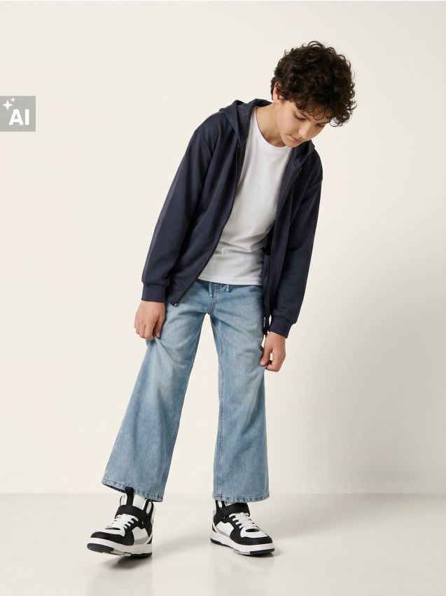 Sinsay - Sneakers înalți din imitație de piele - gri-închis