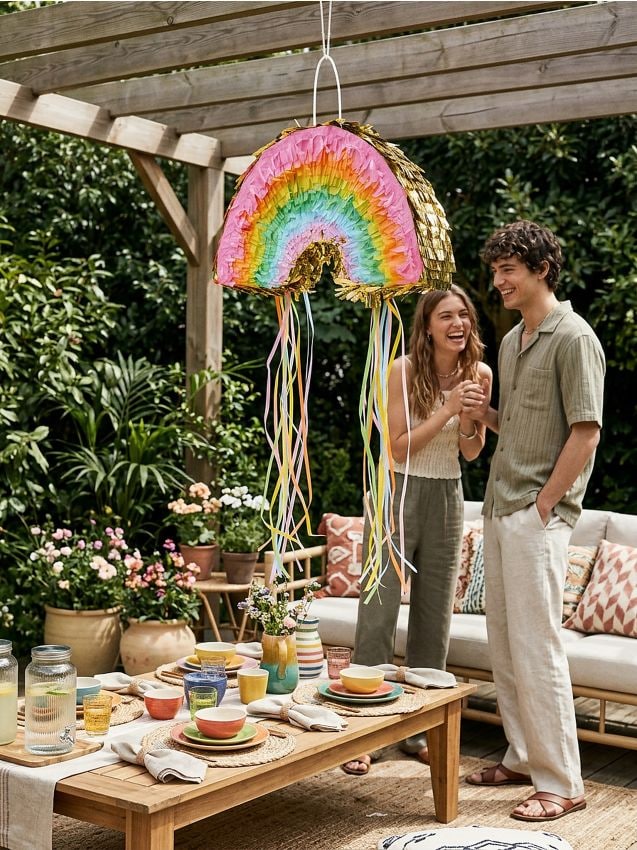 Piñata a forma di arcobaleno - multicolor